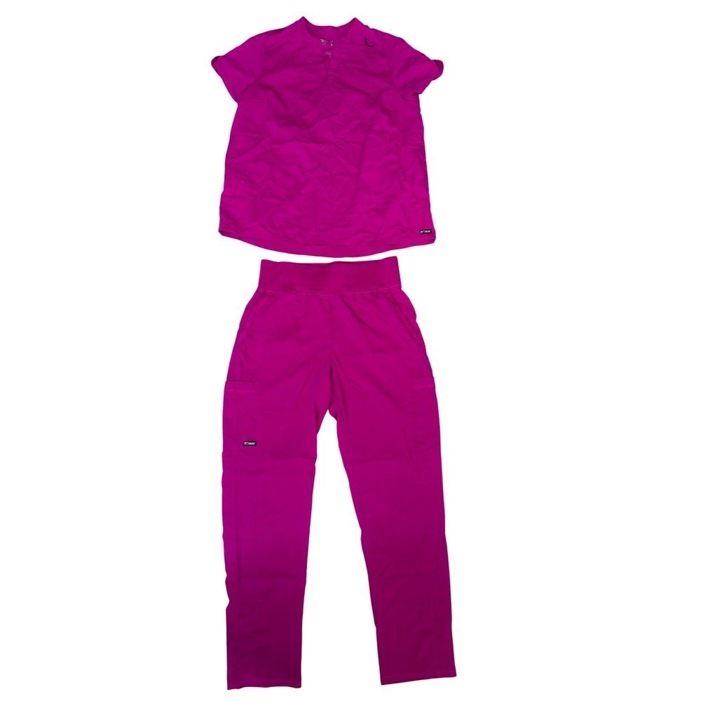 Grey's Anatomy hot pink women's scrub set by Barco spandex stretch medium girly
